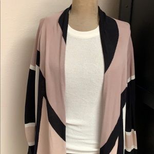 BCBG Color Block Hi-Low Long Sleeve Sweater